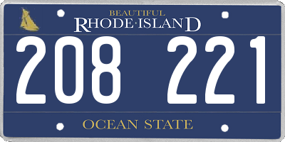RI license plate 208221