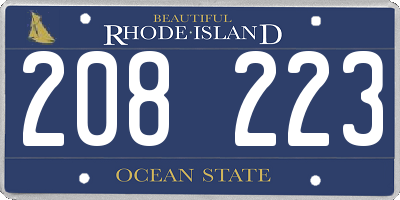 RI license plate 208223