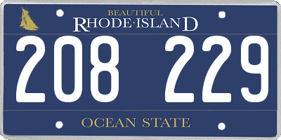 RI license plate 208229
