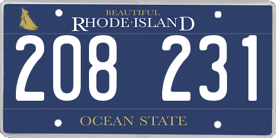 RI license plate 208231
