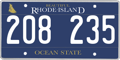 RI license plate 208235