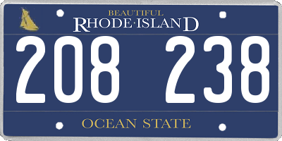RI license plate 208238