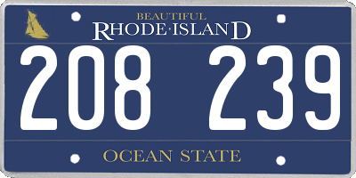 RI license plate 208239