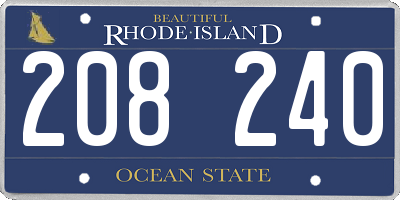 RI license plate 208240