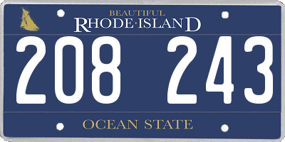 RI license plate 208243