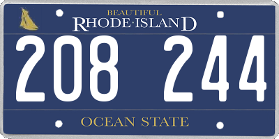RI license plate 208244