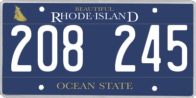 RI license plate 208245