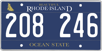 RI license plate 208246