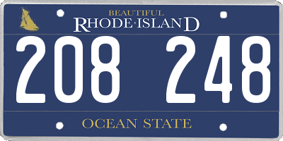 RI license plate 208248