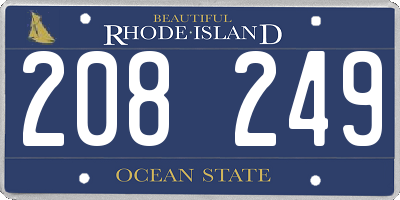 RI license plate 208249