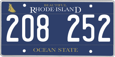RI license plate 208252