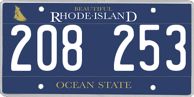 RI license plate 208253