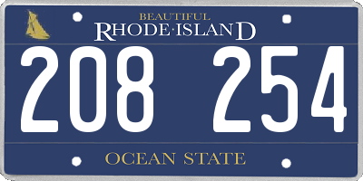 RI license plate 208254