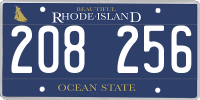 RI license plate 208256