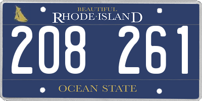 RI license plate 208261