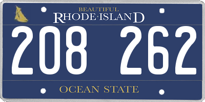 RI license plate 208262