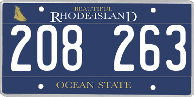 RI license plate 208263
