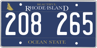 RI license plate 208265