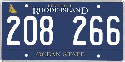 RI license plate 208266