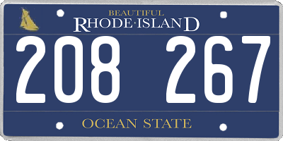 RI license plate 208267