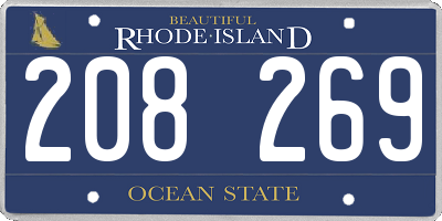 RI license plate 208269