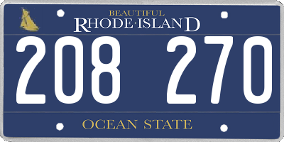 RI license plate 208270