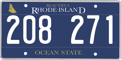 RI license plate 208271
