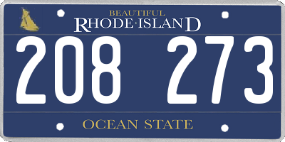 RI license plate 208273