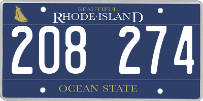 RI license plate 208274