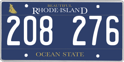 RI license plate 208276