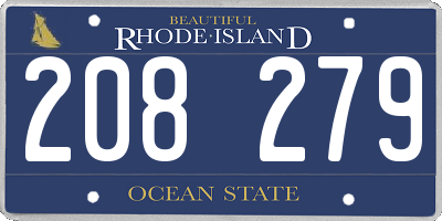 RI license plate 208279