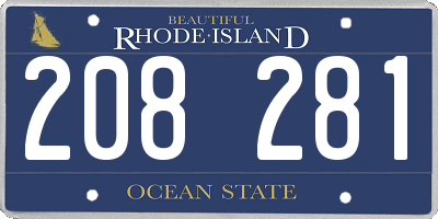 RI license plate 208281