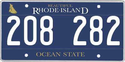 RI license plate 208282