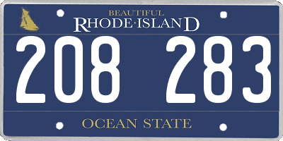 RI license plate 208283