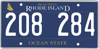 RI license plate 208284