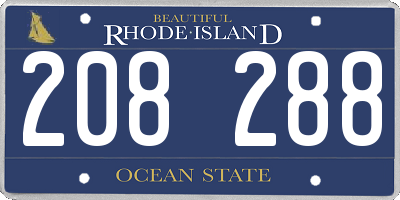 RI license plate 208288