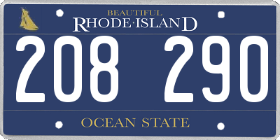 RI license plate 208290