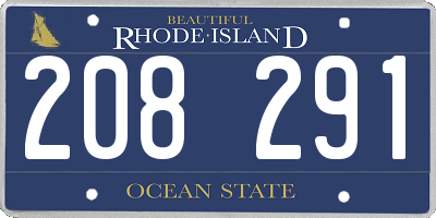 RI license plate 208291