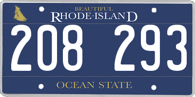 RI license plate 208293