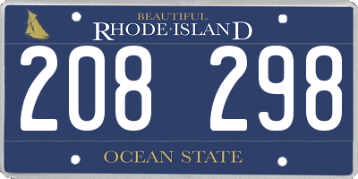 RI license plate 208298