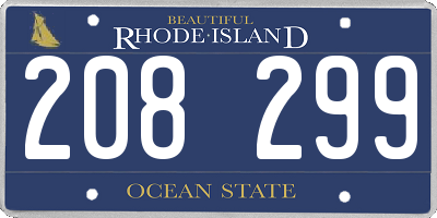 RI license plate 208299