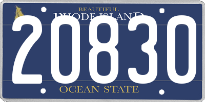 RI license plate 20830