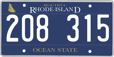 RI license plate 208315