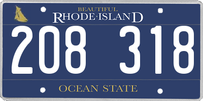 RI license plate 208318
