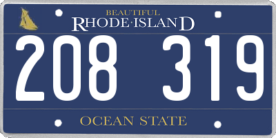 RI license plate 208319