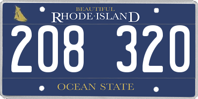 RI license plate 208320
