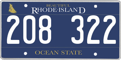RI license plate 208322