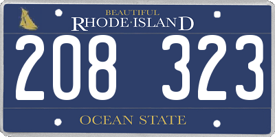 RI license plate 208323