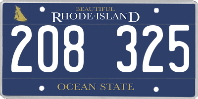 RI license plate 208325