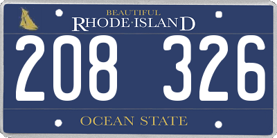 RI license plate 208326